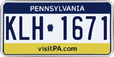 PA license plate KLH1671