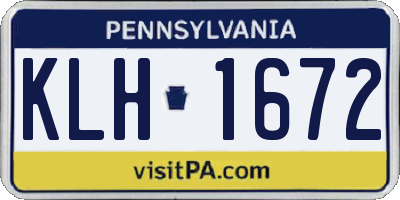 PA license plate KLH1672