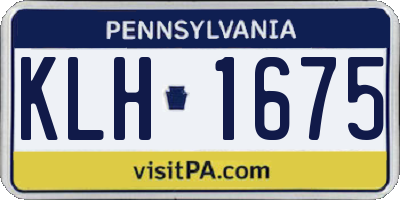 PA license plate KLH1675