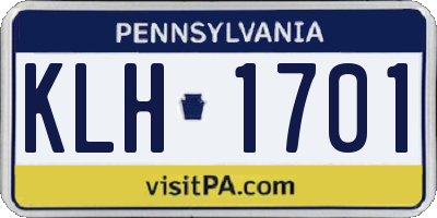 PA license plate KLH1701