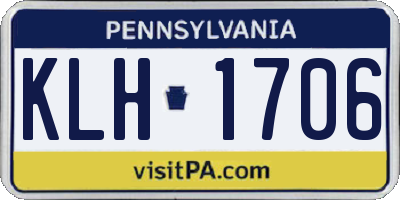 PA license plate KLH1706