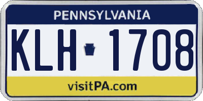 PA license plate KLH1708