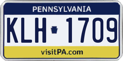 PA license plate KLH1709