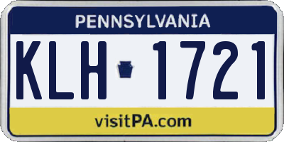 PA license plate KLH1721
