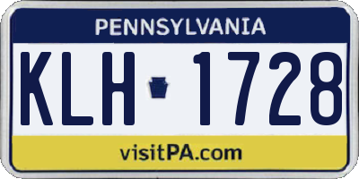 PA license plate KLH1728