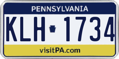 PA license plate KLH1734