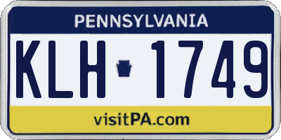 PA license plate KLH1749