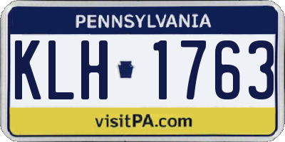 PA license plate KLH1763