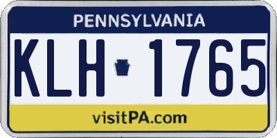 PA license plate KLH1765