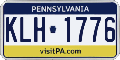 PA license plate KLH1776