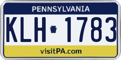PA license plate KLH1783