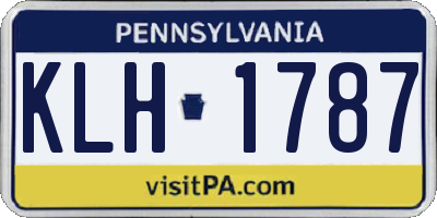 PA license plate KLH1787