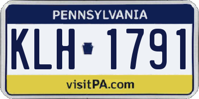 PA license plate KLH1791