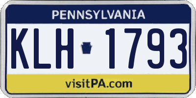 PA license plate KLH1793