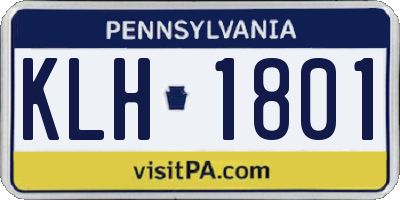 PA license plate KLH1801