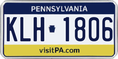 PA license plate KLH1806