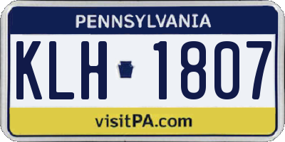 PA license plate KLH1807
