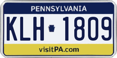 PA license plate KLH1809