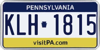 PA license plate KLH1815