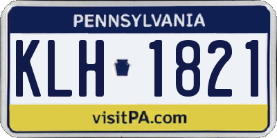 PA license plate KLH1821