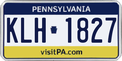 PA license plate KLH1827