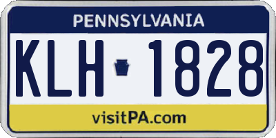PA license plate KLH1828