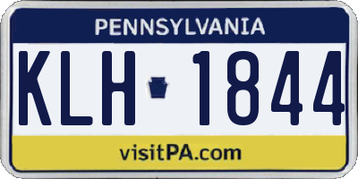 PA license plate KLH1844