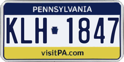 PA license plate KLH1847