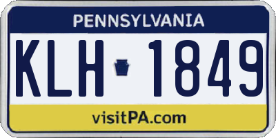 PA license plate KLH1849