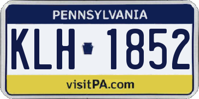 PA license plate KLH1852