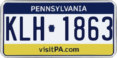 PA license plate KLH1863