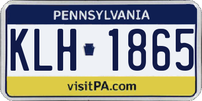 PA license plate KLH1865