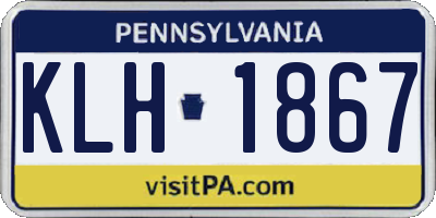 PA license plate KLH1867