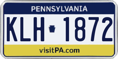 PA license plate KLH1872