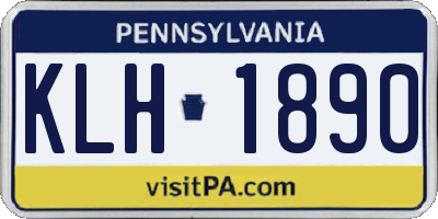 PA license plate KLH1890