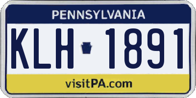 PA license plate KLH1891