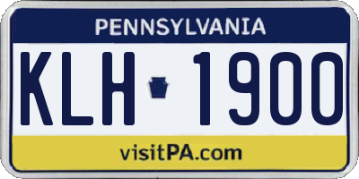 PA license plate KLH1900