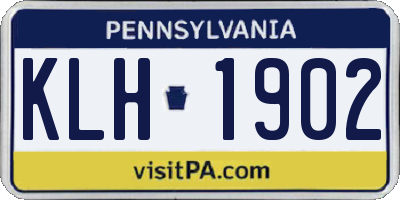 PA license plate KLH1902