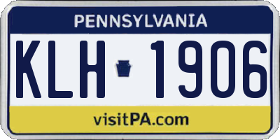 PA license plate KLH1906
