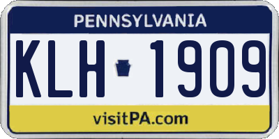 PA license plate KLH1909