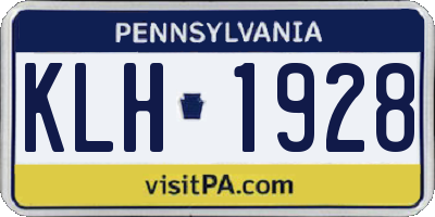 PA license plate KLH1928