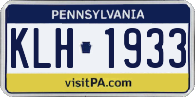 PA license plate KLH1933
