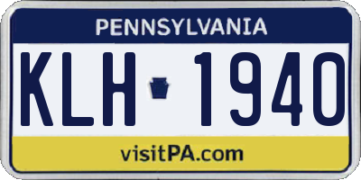 PA license plate KLH1940