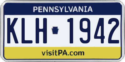PA license plate KLH1942