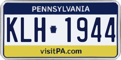 PA license plate KLH1944