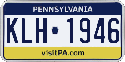 PA license plate KLH1946