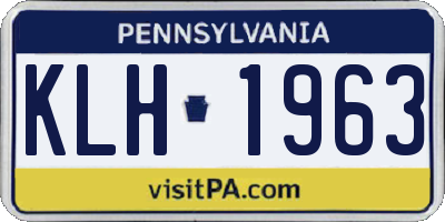 PA license plate KLH1963