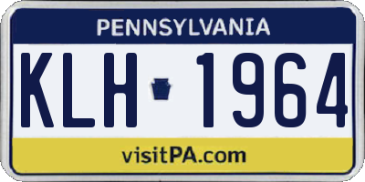 PA license plate KLH1964