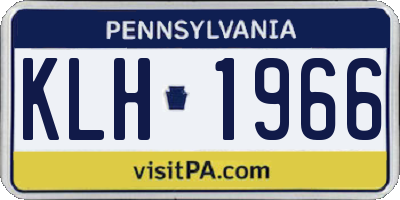 PA license plate KLH1966