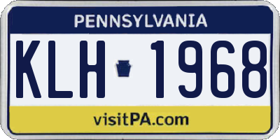PA license plate KLH1968